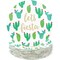 Sparkle and Bash Fiesta Dessert Plates - 48-Pack, 9-Inch, Multicolor Cactus Pattern - Disposable & Durable Paper Cactus Plates for Taco Party & Margarita Gatherings